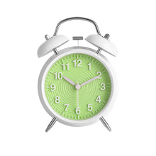 Load image into Gallery viewer, Topkey 4” Twin Bell Alarm Clock Non-ticking Bedside Table Travel Clock Vintage Alarm Clock With Nightlight and Loud Alarm, Battery Operated (Not Included)