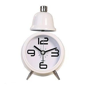 Topkey Alarm Clock 3 Inch Non Ticking Metal Travel Clock Battery Operated Bedside Loud Alarm Clock With Nightlight (Battery Not Included) - Black