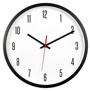 Topkey 12 Inch Wall Clock Silent Non-ticking Modern Round Wall Clocks for Living Room Kitchen Bedroom Home Office (Battery Not Included) Arabic Numerals