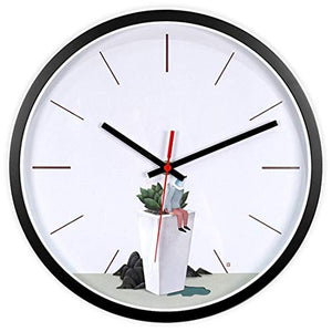 Topkey 12 Inch Wall Clock Silent Non-ticking Modern Round Wall Clocks for Living Room Kitchen Bedroom Home Office (Battery Not Included) Arabic Numerals