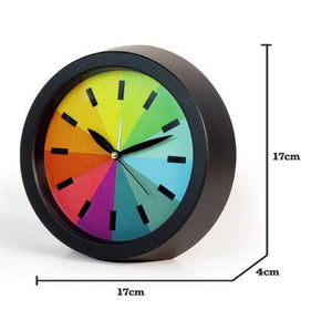 Topkey Alarm Clock 7 Inch Bedside Silent Cute Rainbow Desk Clock for Kids Boys Girls (Round)