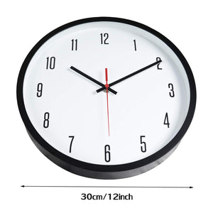 Topkey 12 Inch Wall Clock Silent Non-ticking Modern Round Wall Clocks for Living Room Kitchen Bedroom Home Office (Battery Not Included) Arabic Numerals
