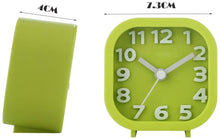 Load image into Gallery viewer, Topkey Travel Alarm Clock Candy Color Small Non Ticking Desk Clock with Light, Battery Operated (Not Included) - Black