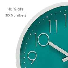 Load image into Gallery viewer, Topkey Wall Clock 12&quot; Silent Non Ticking Decorative Modern Wall Clock for Living Room, Bedroom and Kitchen - Green