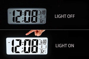 Topkey Digital Alarm Clock Bedside Loud Alarm Travel Clocks Snooze Night Light LCD Display Battery Operated Date Temperature Smart Clock (Black)