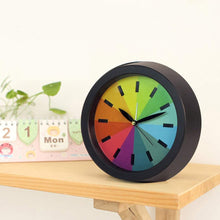 Load image into Gallery viewer, Topkey Alarm Clock 7 Inch Bedside Silent Cute Rainbow Desk Clock for Kids Boys Girls (Round)