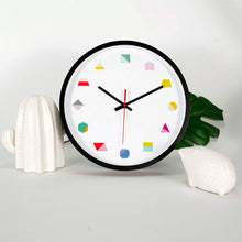Load image into Gallery viewer, Topkey Wall Clock 12 Inch Silent Non Ticking Geometric Numbers Modern Clock for Living Room Bedroom Kitchen Kids Room - Black