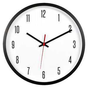 Topkey 12 Inch Wall Clock Silent Non-ticking Modern Round Wall Clocks for Living Room Kitchen Bedroom Home Office (Battery Not Included) Arabic Numerals