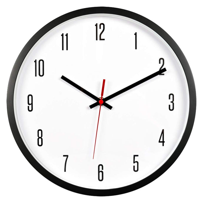 Topkey 12 Inch Wall Clock Silent Non-ticking Modern Round Wall Clocks for Living Room Kitchen Bedroom Home Office (Battery Not Included) Arabic Numerals