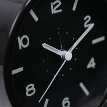 Load image into Gallery viewer, Topkey Alarm Clock Small Cute Silent Table Bedside Round Alarm Clock (Battery Not Included) Black