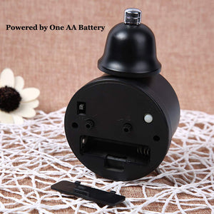 Topkey Alarm Clock 3 Inch Non Ticking Metal Travel Clock Battery Operated Bedside Loud Alarm Clock With Nightlight (Battery Not Included) - Black