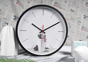 Topkey 12 Inch Wall Clock Silent Non-ticking Modern Round Wall Clocks for Living Room Kitchen Bedroom Home Office (Battery Not Included) Vase