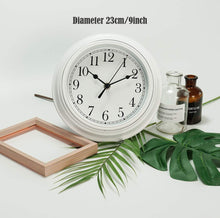 Load image into Gallery viewer, Topkey Silent Wall Clock Kitchen 9 Inch Retro Non-ticking Decorative Bedroom Office Wall Clock - White