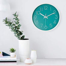 Load image into Gallery viewer, Topkey Wall Clock 12&quot; Silent Non Ticking Decorative Modern Wall Clock for Living Room, Bedroom and Kitchen - Green