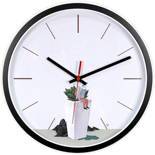 Topkey 12 Inch Wall Clock Silent Non-ticking Modern Round Wall Clocks for Living Room Kitchen Bedroom Home Office (Battery Not Included) Vase