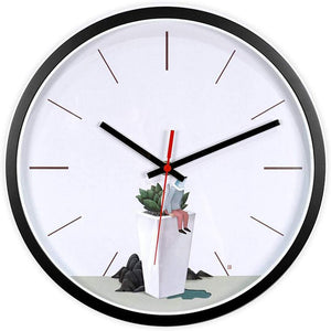 Topkey 12 Inch Wall Clock Silent Non-ticking Modern Round Wall Clocks for Living Room Kitchen Bedroom Home Office (Battery Not Included) Vase