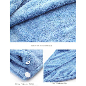Topkey Microfiber Hair Turban Towel Wrap Super Absorbent Hair Towel for Kids and Adults